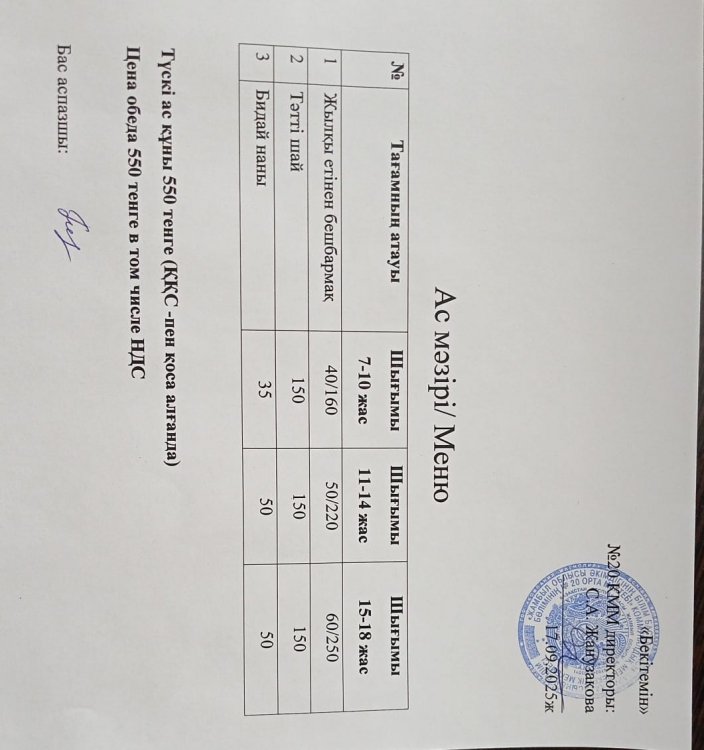 Ас мәзірі 17.09.2025ж.