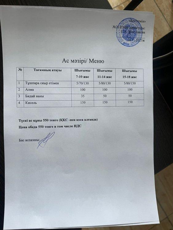 Ас мәзірі 28.11.2025ж.