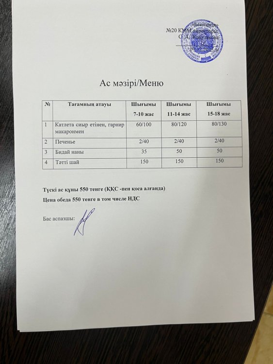 Ас мәзірі 09.12.2025ж.