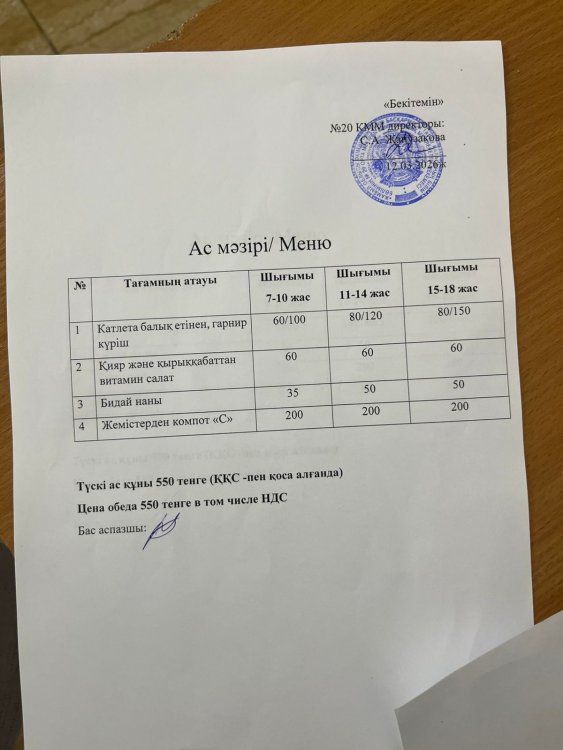 Ас мәзірі 12.03.2026ж.